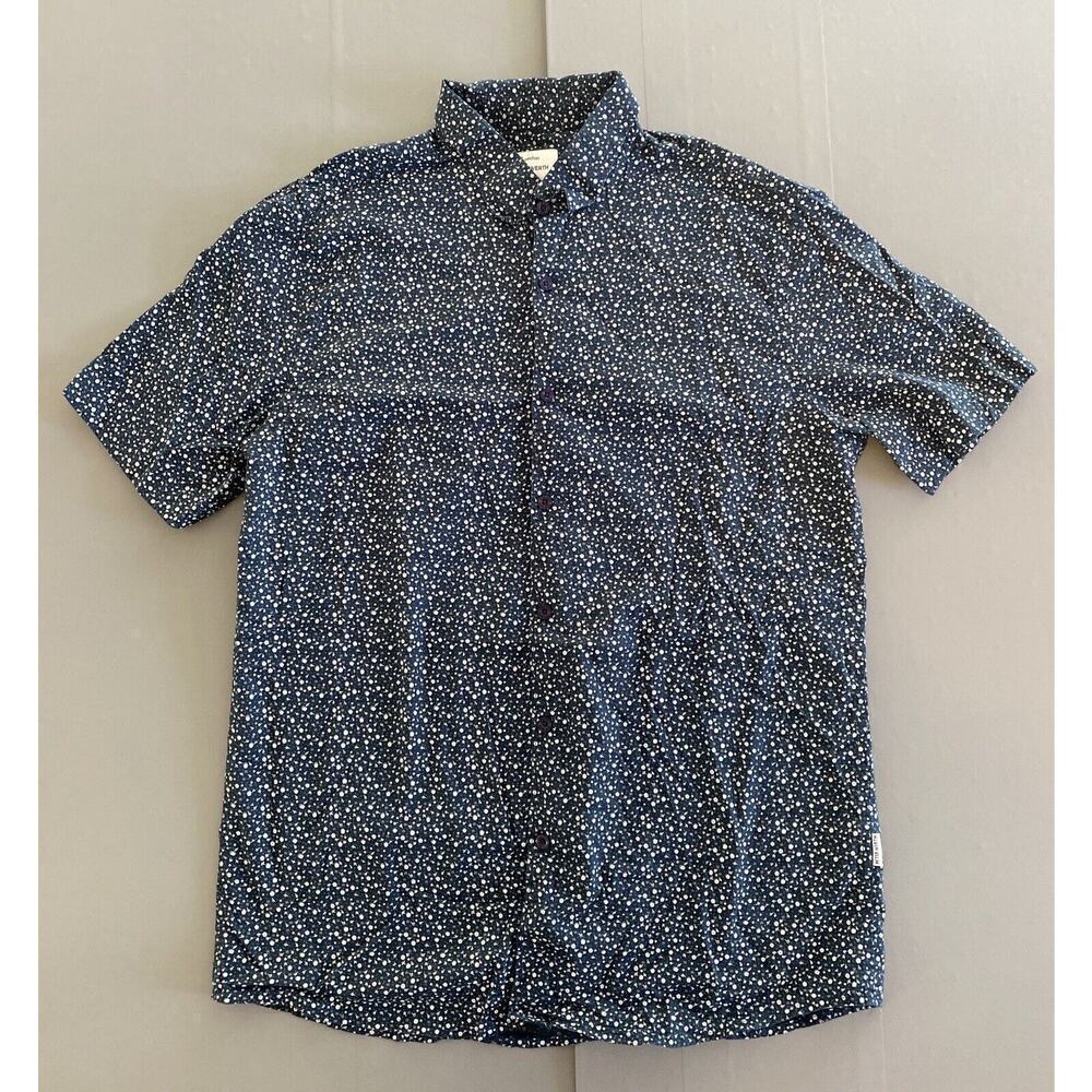 Peter Werth Shirt Mens Size XL Navy London Floral Short Sleeve Button Up